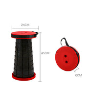 Portable Folding Telescopic Stool Retractable Chair Camping Fishing Seat Red