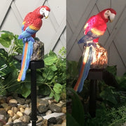 Solar Powered Red Parrot Garden Light