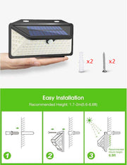 102 LED Solar Motion Sensor Outdoor Wall Light Waterproof 270° Wide Angle