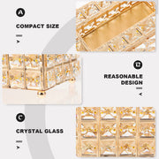 Crystal Tissue Box Cover Gold Rhinestone Napkin Dispenser Holder Decorative Box