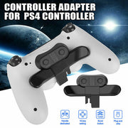 Black controller adapter for PS4 controller with 10-key settings and turbo function.