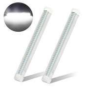 Two white LED linear light bars with multiple small yellow LED chips for bright illumination.