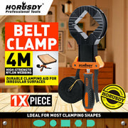 Horusdy belt clamp with 4m high-strength nylon webbing for irregular surfaces