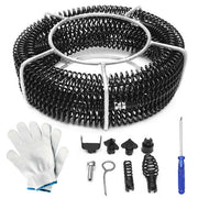 Plumber Drain Snake Pipe Pipeline Sewer Cleaner 12M 6 Drill Bit Tool