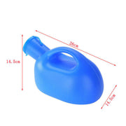 Blue plastic baby bath rinser with measurements 26cm by 14.5cm