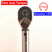 Two-way torque wrench with ±3% accuracy indicator