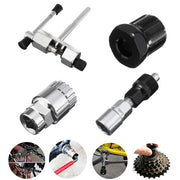 Bicycle chain breaker and cassette removal tool kit for bike maintenance