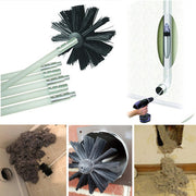 Flexible drain cleaning brush tool with long handle for unclogging pipes and drains.