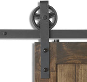 Barn Door Hardware Large Wheel 1.5 M Sliding Track Black Antique