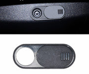 Black privacy slider cover for mobile phone camera lens and microphone.