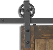 Barn Door Hardware Large Wheel 1.8 M Sliding Track Black Antique - Paktec.nz
