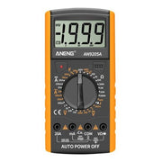 Aneng AN9205A digital multimeter with LCD display showing 199.9 reading.