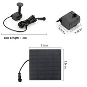 Solar panel and pump kit with dimensions and 3m cable length