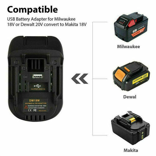 Milwaukee Dewalt To Makita Adapter 18V Lithium – Paktec.nz