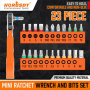 Horusdy 23 piece mini ratchet wrench and bits set for professional tools