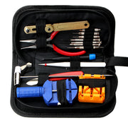 Comprehensive mobile phone repair tool kit in a black carrying case.