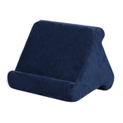 Navy blue velvet wedge pillow for reading and sleeping support