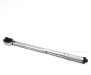 Chrome finish long handle ratchet wrench tool for mechanical work.