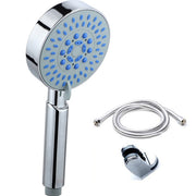 Chrome handheld shower head set with flexible hose and wall mount bracket