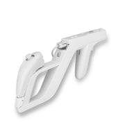 White ergonomic electric handheld massage gun for muscle recovery and wellness