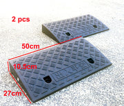 Set of 2 black non-slip plastic ramps, 50cm x 27cm x 10.5cm