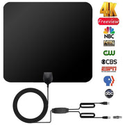 4K Digital HD Antenna for TV with Coaxial Cable and Major Network Logos
