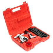 Professional valve spring compressor tool kit in a red plastic carrying case