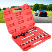 Professional automotive door pin removal tool set in a red carrying case.