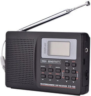 Black CS-106 portable FM AM SW DSP radio receiver with extendable antenna and digital display