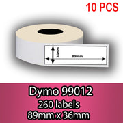 10 Rolls 99012 Compatible Dymo Address Labels 36x89mm (2600 Labels)