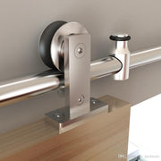 3.66M Double Door Stainless Steel Top Mount Sliding Barn Cabinet Door Track Kit - Paktec.nz