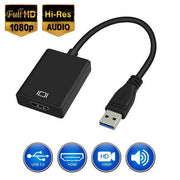 USB 3.0 to HDMI adapter cable for Full HD 1080p video and Hi-Res audio connection