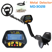MD-3028 Metal Detector with digital LCD display and adjustable search coil.