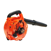 Orange handheld gasoline leaf blower for garden maintenance