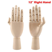 Wooden Hand Model Mannequin Flexible Posable Mens Right Hand Art Drawing