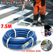 7.5m blue airless paint hose with 1/4 inch internal bore for professional spray painting.