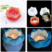 2pcs Lotus Candle Holder Silicone Molds Resin Moulds Aromatherapy
