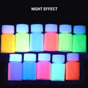 12pcs Glow In Dark Luminous Nail Glitter Powder Epoxy Resin Pigment Dye