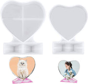 2pcs Silicone Mold Resin Moulds Heart Photo Frame Casting Molds
