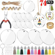 Acrylic Circle Discs Keychain Blanks Vinyl Making Kit