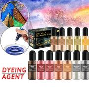 12 x Metal Dye Epoxy Resin Pigment Alcohol Liquid Ink Colorant Dye