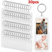 30pcs Blank Photo Insert Keyrings Wallet Blanks Photo Frame Keychains