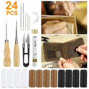 24pcs Leather Repair Stitching Carving Sewing Craft Working Tools