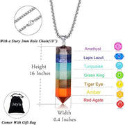 Chakra Necklace Bracelet Gemstone Healing Pendant Set
