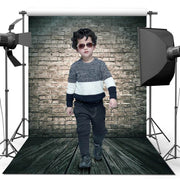 Brick Wall Wood Floor Photography Backdrop