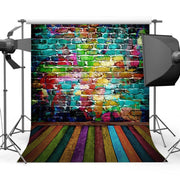Brick Wall Wood Floor Photography Backdrop
