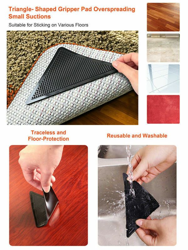 Reusable Rug Carpet Gripper Anti Slip Grip Floor Mat Sticker – Paktec.nz