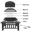 BBQ Fire Pit Barbecue Grill Patio Garden Heater Brazier Stove Table