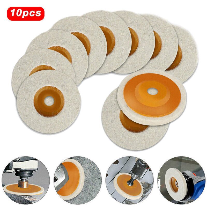 Buffering Disk Tools 100mm Wool Buffing Polishing Wheel Felt Pad Angle Grinder Buffer Disc ...