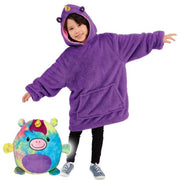 Blanket Hoodie Sweatshirt Kids Huggle Plush Fleece Pet Pillow
